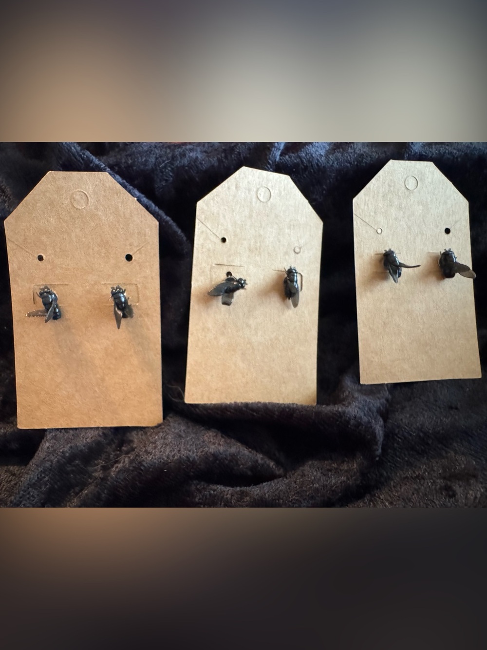 Handcrafted Black fly Earrings